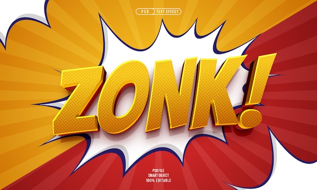 Gratis PSD zonk 3d bewerkbare tekst-effect