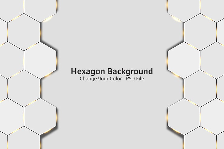 PSD gratuit abstrait blanc neumorphisme hexagone