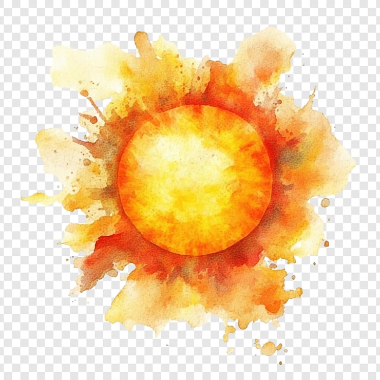 PSD gratuit l'aquarelle sunburst une célébration vibrante de la chaleur de l'été
