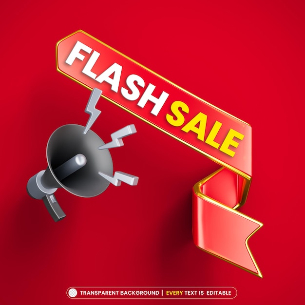PSD gratuit bannière de promotion de la vente flash avec texte modifiable