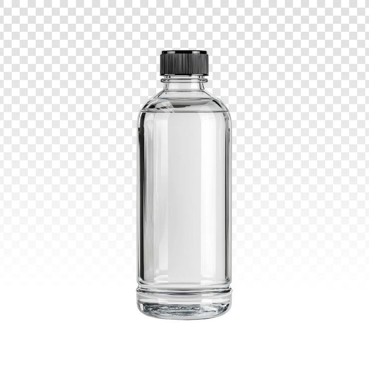 PSD gratuit bouteille d'eau en plastique transparente avec bouchon noir