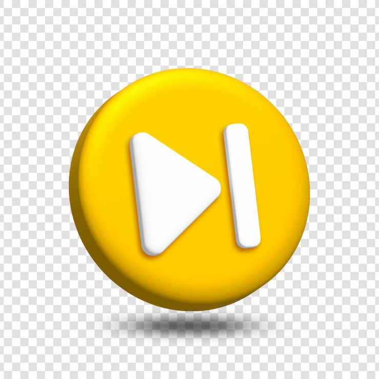 PSD gratuit bouton cercle jaune piste suivante commande de lecteur multimédia saut vers l'avant