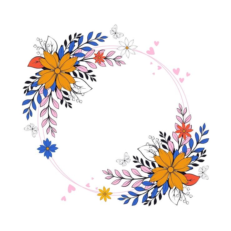 PSD gratuit cadre à fleurs