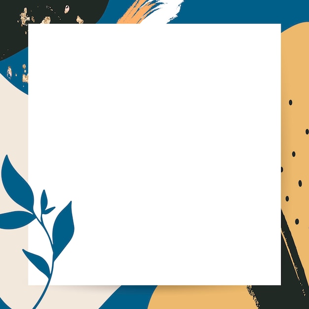 PSD gratuit cadre memphis psd avec des feuilles