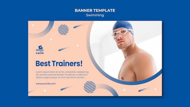 PSD gratuit concept de modèle de bannière de natation