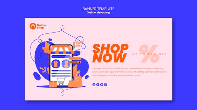 PSD gratuit conception de bannière d'achat en ligne