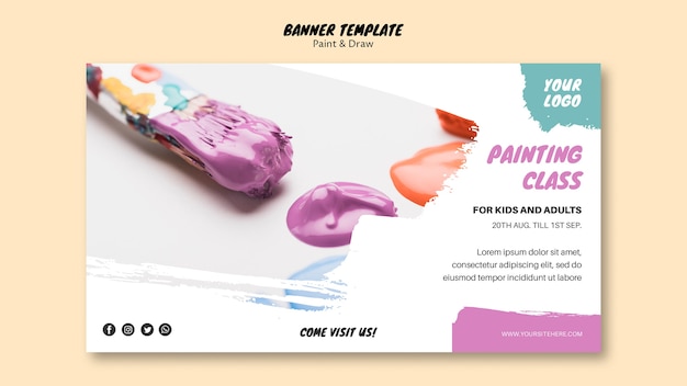 PSD gratuit conception de bannière de classe de peinture