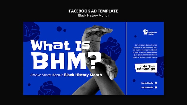 PSD gratuit conception du modèle du mois de l'histoire noire