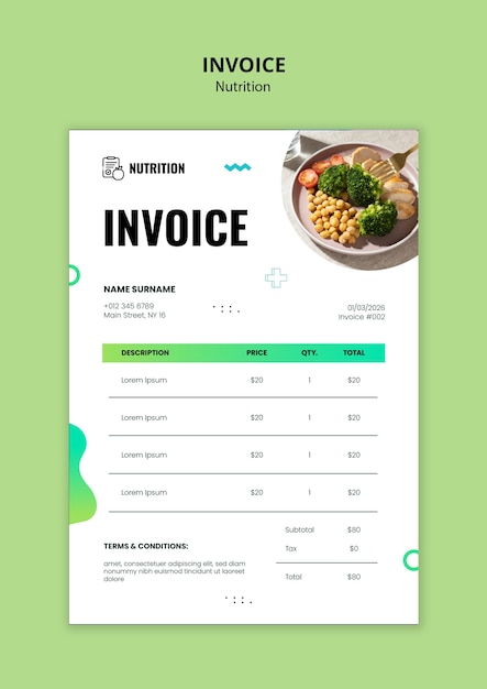 PSD gratuit conception du modèle nutritionnel