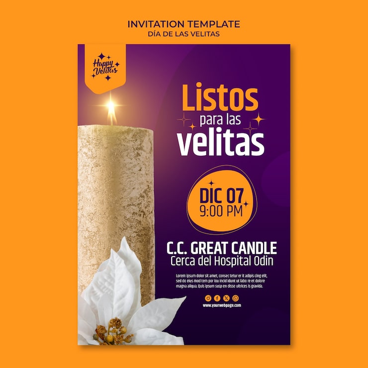PSD gratuit conception de modèle dia de las velitas