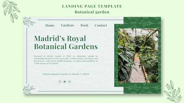 PSD gratuit conception de modèle de jardin botanique