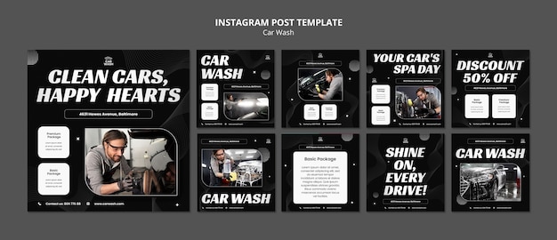 PSD gratuit conception de modèle de lavage de voiture