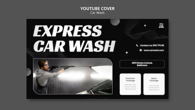 PSD gratuit conception de modèle de lavage de voiture