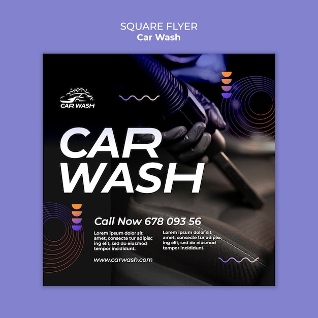 PSD gratuit conception de modèle de lavage de voiture