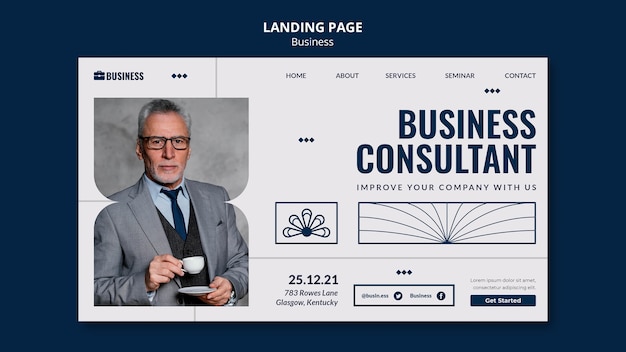 PSD gratuit conception de modèle de page d'entreprise landign