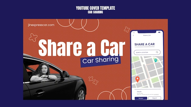 PSD gratuit conception de modèle de partage de voiture