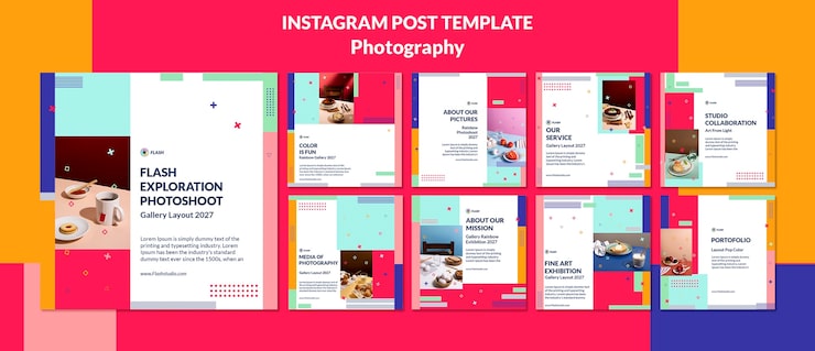 PSD gratuit conception de modèle de photographie design plat