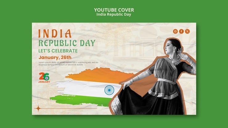 PSD gratuit couverture youtube de la célébration de la fête de la république