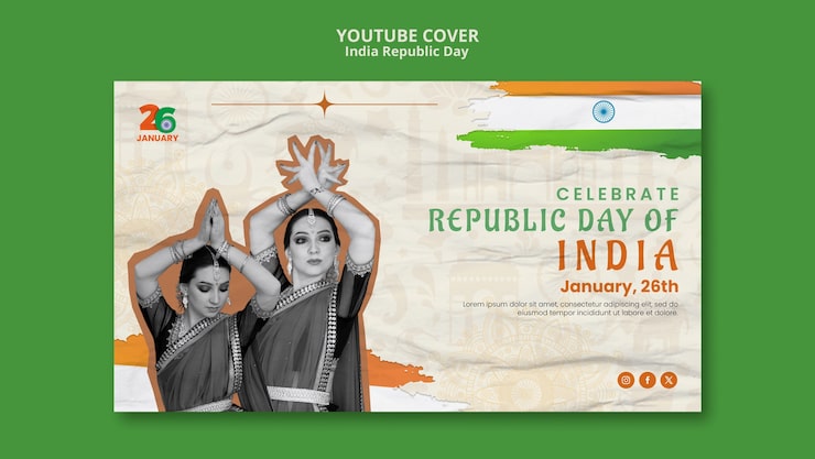 PSD gratuit couverture youtube de la célébration de la fête de la république
