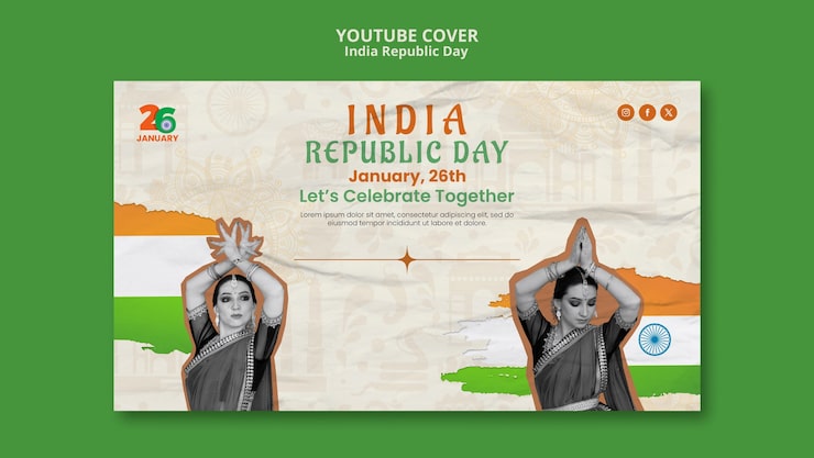 PSD gratuit couverture youtube de la célébration de la fête de la république