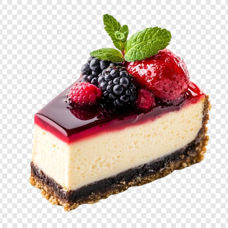 PSD gratuit une délicieuse tranche de gâteau au fromage aux baies