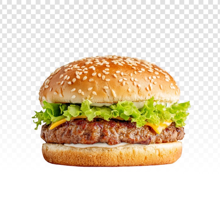 PSD gratuit un délicieux cheeseburger classique avec des ingrédients frais