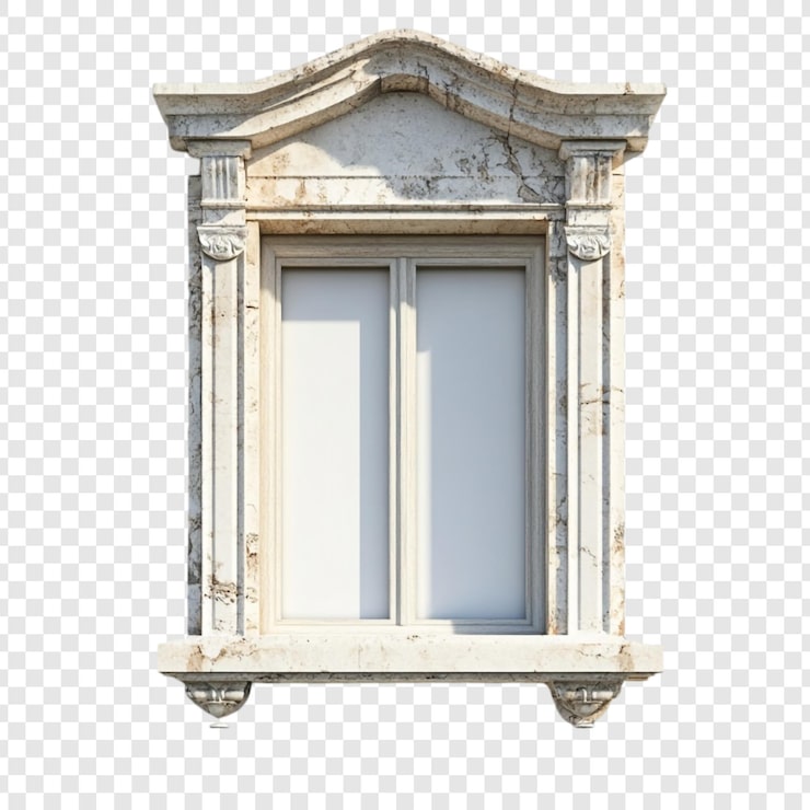 PSD gratuit détail architectural élégant un cadre de fenêtre en pierre classique
