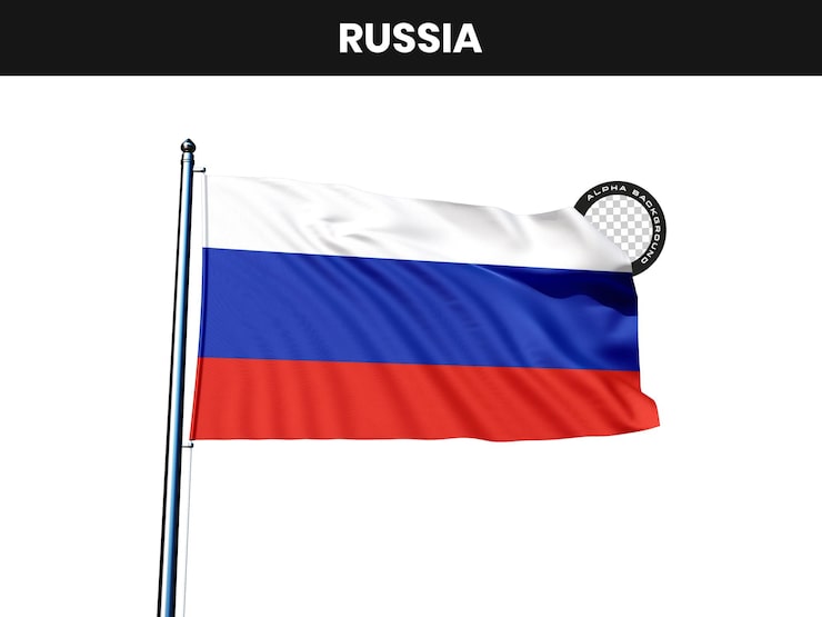 PSD gratuit le drapeau de la russie agite sur un poteau