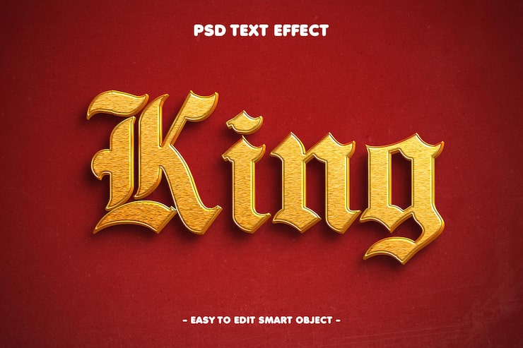 PSD gratuit effet du texte roi
