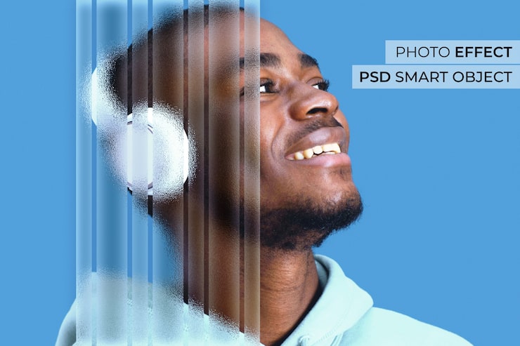 PSD gratuit effet photo de verre glacé