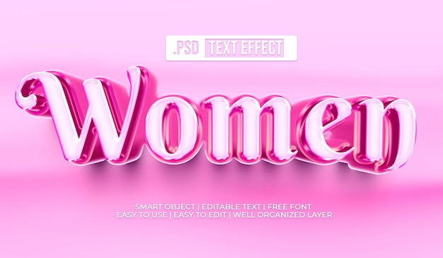 PSD gratuit effet de style de texte féminin
