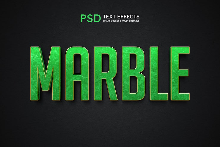 PSD gratuit effet de style de texte en marbre