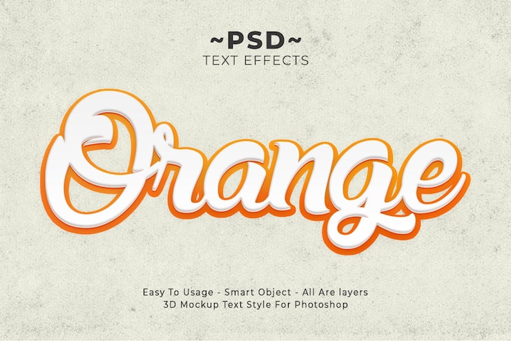 PSD gratuit effet de style de texte orange