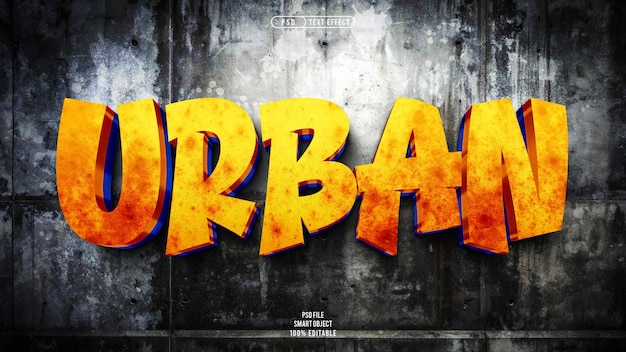 PSD gratuit effet de texte modifiable en 3d urbain