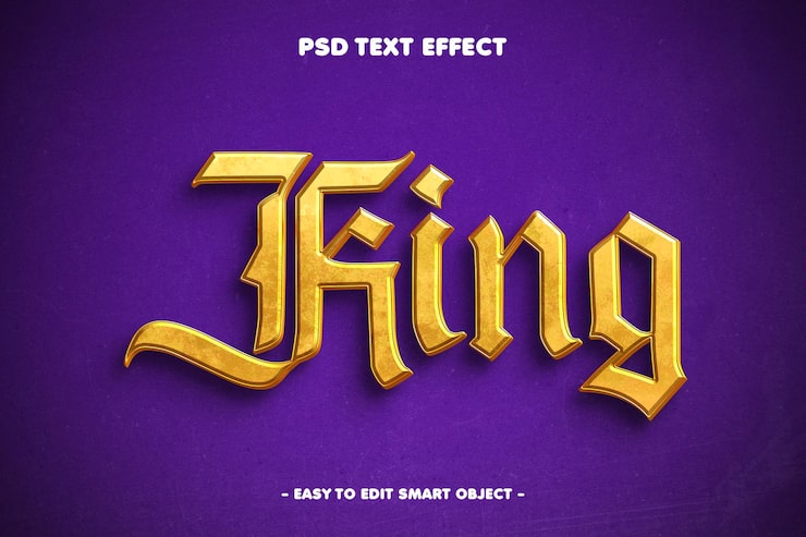 PSD gratuit effet de texte modifiable king