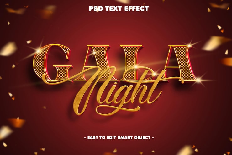 PSD gratuit effet de texte psd de la soirée de gala