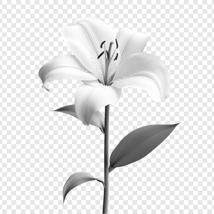 PSD gratuit elegant fleur de lys blanc illustration botanique beauté de la nature