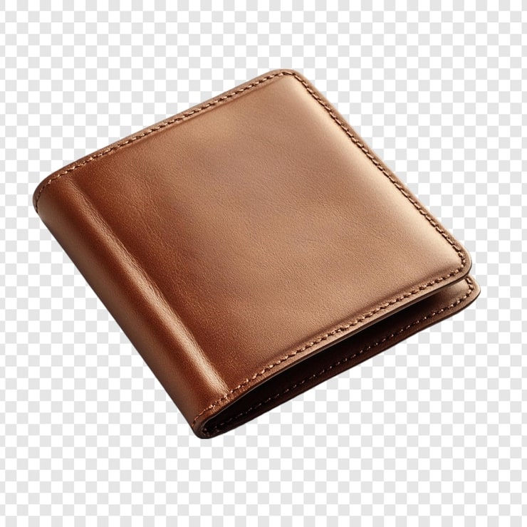 PSD gratuit elegant portefeuille en cuir brun un accessoire classique