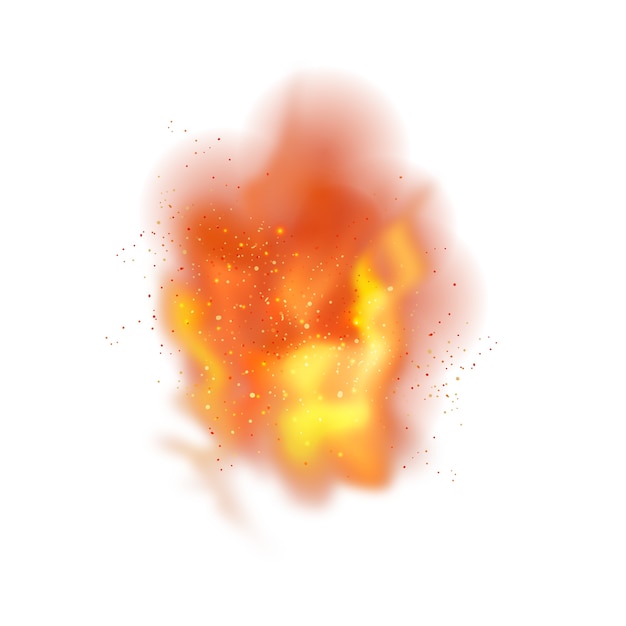 PSD gratuit explosion d'incendie réaliste isolée