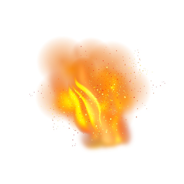 PSD gratuit explosion d'incendie réaliste isolée