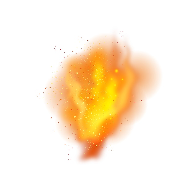 PSD gratuit explosion d'incendie réaliste isolée