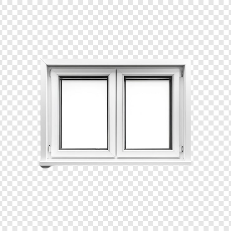 PSD gratuit fenêtre double blanche isolée sur un fond transparent