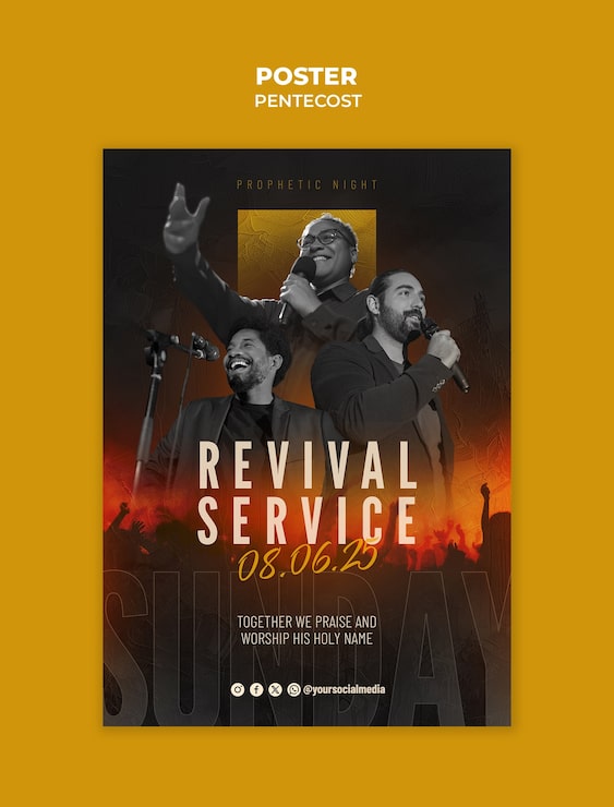 PSD gratuit flyer de l'événement du service de réveil