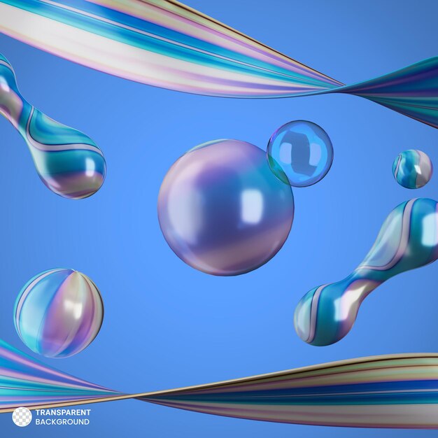 PSD gratuit formes 3d sur fond de tons de ciel