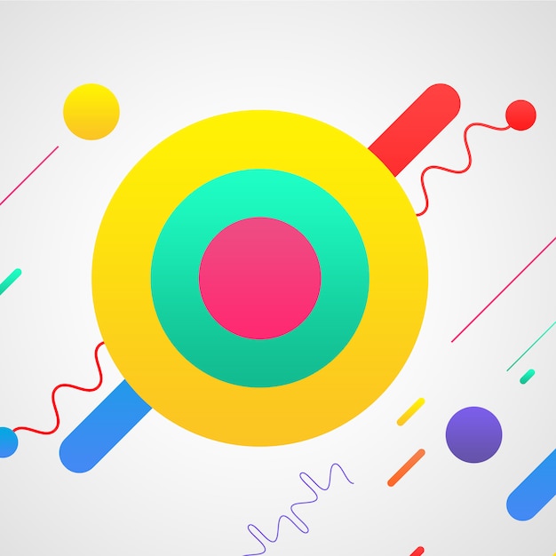PSD gratuit des formes multicolores sur fond blanc