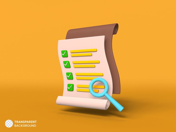 PSD gratuit icône d'approbation de la paperasserie de bureau illustration de rendu 3d isolée