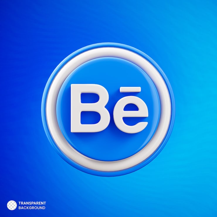 PSD gratuit icône behance rendu 3d isolé
