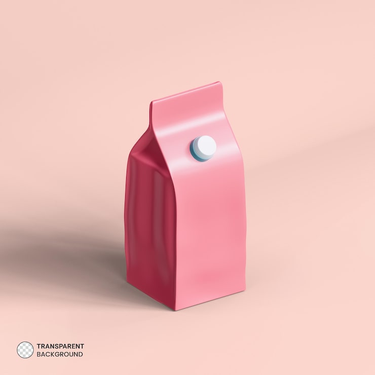 PSD gratuit icône de carton de lait isolé illustration de rendu 3d
