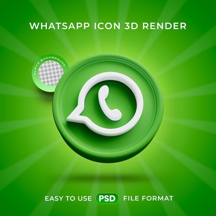 PSD gratuit l'icône du logo de whatsapp isolée dans une illustration 3d