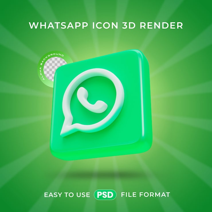 PSD gratuit l'icône du logo de whatsapp isolée dans une illustration 3d